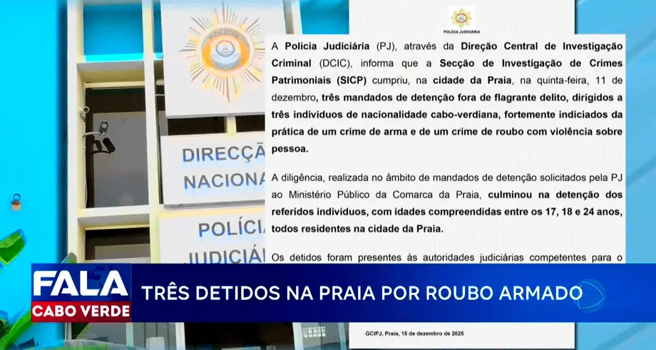 TRÊS DETIDOS NA PRAIA POR ROUBO ARMADO