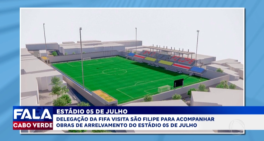 FIFA acompanha obras de arrelvamento do Estádio 5 de Julho na ilha do Fogo