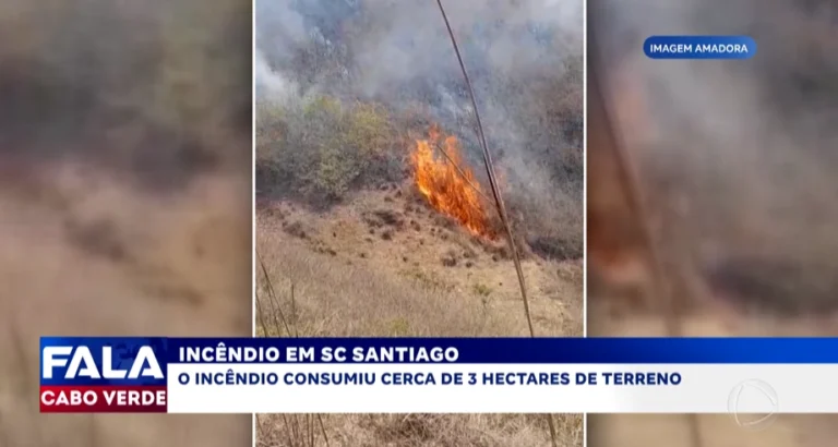 Incêndio em Santa Catarina de Santiago consome cerca de 3 hectares