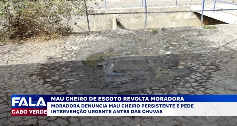 Mau cheiro de esgoto revolta moradora: pede intervenção urgente antes das chuvas