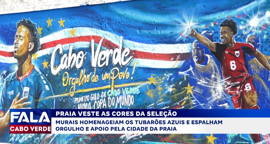 Murais homenageiam Tubarões Azuis e espalham orgulho na cidade da Praia